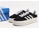 Adidas Gazelle Bold Black White (Экозамша) сбоку