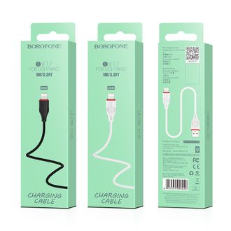 6957531099437	USB кабель Borofone BX17 Enjoy charging cable for Lightning (black / white)