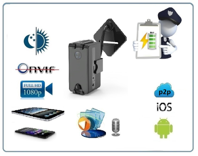 Комнатная беспроводная WiFi видеокамера на аккумуляторе с DVR с кронштейном, Full HD (до 90 дней)  (CamSC)