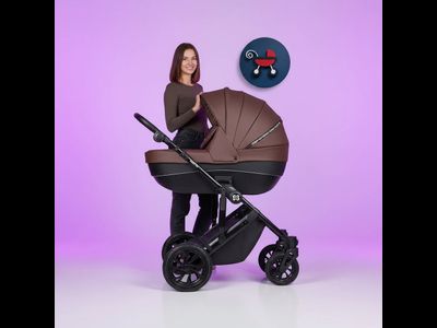 Детская коляска 3 в 1 Farfello Molly Trio Шоколадный (Экокожа)