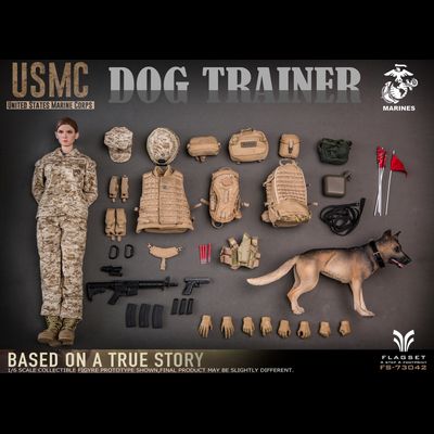 Американский морпех-кинолог с собакой - КОЛЛЕКЦИОННАЯ ФИГУРКА 1/6 USMC Dog Trainer (FS73042) - FLAGSET