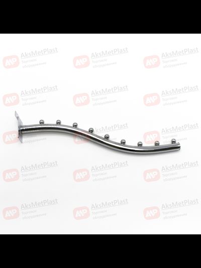 K008 Кронштейн для экономпанелей, наклонный, изогнутый с 9-ю шариками, d-19 мм, длинна 400 мм, хром