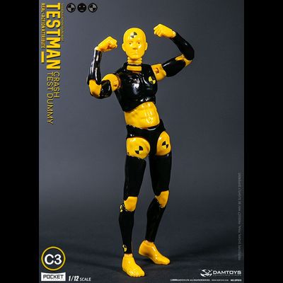 Желтый манекен для краш-тестов - Коллекционная фигурка 1/12 SCALE Action Figure Testman C3 (DPS10) - DAMTOYS