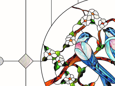 Витражная пленка, витражная пленка самоклеющаяся под заказ,пленочный витраж с цветочным рисунком