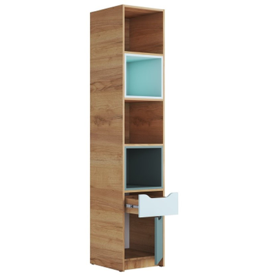 Rich Стеллаж СЖ-001 Дуб Крафт золотой - Мята/Сумеречный голубой