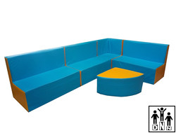 Детская игровая мебель "Зиг-заг" голубой / желтый