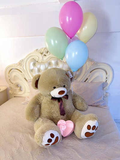 Подарочный набор №9 - Плюшевый мишка 150 см, Шарики 5, Киндер бокс средний