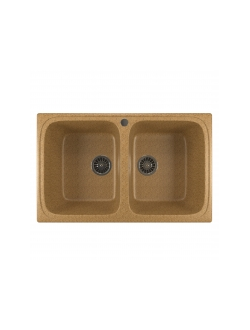 Мойка из искусственного мрамора MIXLINE ML-GM23 двухчашевая 495*775*200мм
