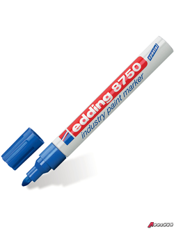 Маркер-краска лаковый (paint marker) EDDING «8750», СИНИЙ, 2-4 мм, круглый наконечник, алюминиевый корпус. 150598