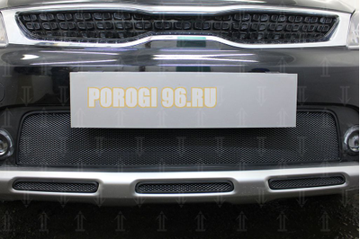 Защита радиатора KIA Rio X-Line 2017- (3 части) black низ