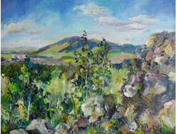 Пейзаж Вид на гору Качканар с горы Жуков камень Круглова Ирина