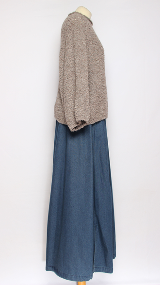 ДЖЕМПЕР КОРОТКИЙ "КИМОНО БУКЛЕ СТОЙКА" широкий рукав бежевый  до р.54