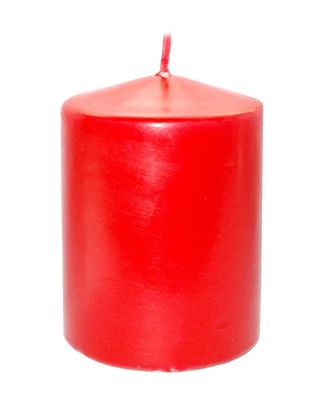 Свеча красного цвета колонна 6x8 см