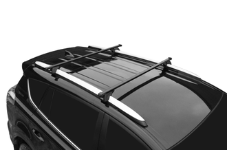 Багажная система "LUX" КЛАССИК с прямоугольными дугами в пластике для а/м с рейлингами