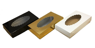 Коробка для эклеров с окном (белая) , 240*140*55мм