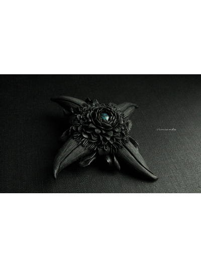Цветок Ворона. Украшение в готическом стиле, брошь-цветок по мотивам сериала &quot;Рейвенсвуд&quot; (&quot;Ravenswood&quot;)