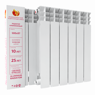 Алюминиевый радиатор НРЗ 500/100, 4 секции