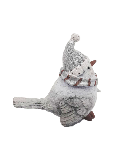 Фигурка декоративная "Птичка",белая с вытянутой шапкой