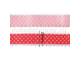 атласная лента "Мелкий горошек", ширина-25 мм, цвет-красный, отрезок-1 метр