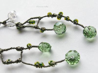 Серьги в эльфийском стиле "Капли утренней росы"