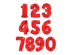 Фольгированная цифра-Красная