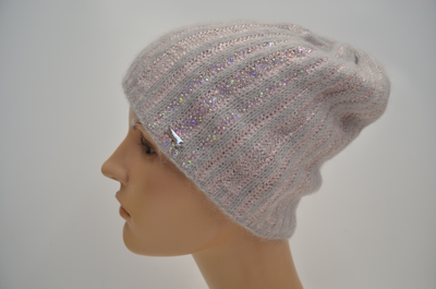 Vizio шапка S 3. 1604 CY серо розовая