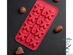 Форма для льда и кондитерских украшений Доляна «Карамельное чудо», 21×10 см, силикон, 12 ячеек (3,5×3,5 см), цвет МИКС