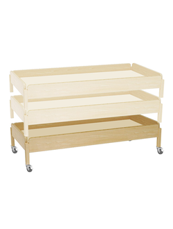 КРОВАТЬ ДЕТСКАЯ 93 (МАССИВ) ШТАБЕЛИРУЕМАЯ НА УСИЛЕННЫХ КОЛЕСНЫХ ОПОРАХ