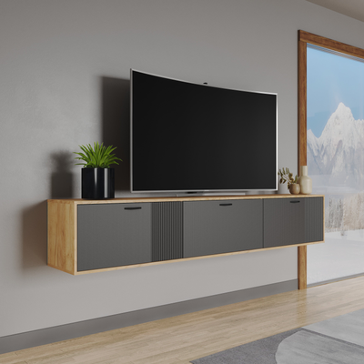 ТВМ-9 Тумба под ТВ Дуб Крафт Золотой/Карбон Вулкан