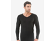 Черная утепленная мужская футболка с длинным рукавом Oztas 1007
