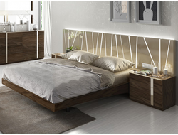 Кровать 606 Night лакированная мока с табаком без ящика для белья, Fenicia Mobiliario