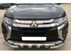 Защита переднего бампера G d60/60 для Mitsubishi Outlander 3 (2015 - 2018)