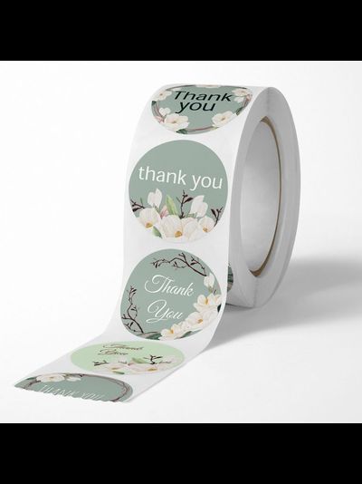 Стикер круглый в рулоне "Нежный цветок" (микс, 500 шт.)