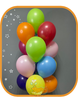 Шарики с гелием на Грузике разноцветных цветов на грузике