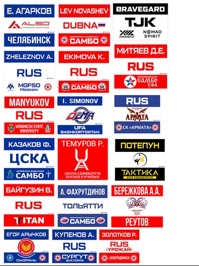 Наспинный номер самбо синий