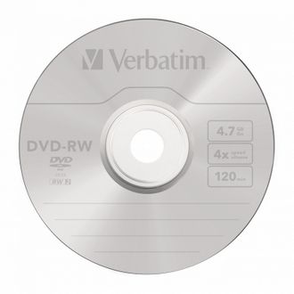 Носители информации DVD-RW, 4x, Verbatim Serl Matt Silver, Jewel/5, 43285
