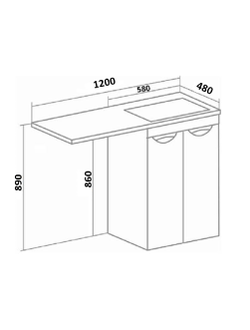 Тумба Руно Лира 60 с умывальником для стиральной машины Gamma 120 левое правое крыло 3 цвета