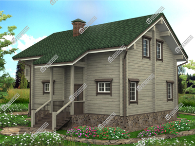 Двухэтажный Дом из клееного бруса "Княжий луг", 170 м2