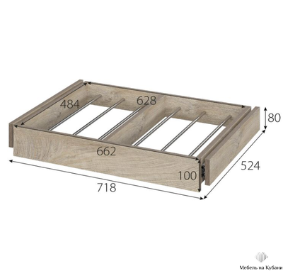 Этна Брючница БР 57х75 для шкафа 75 Дуб эндгрейн