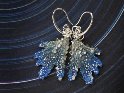 Серьги в виде крылышек русалки "Брызги звёздных волн"