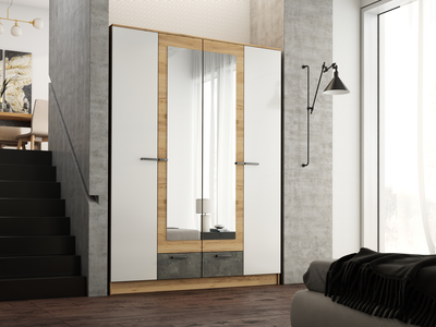 Шкаф АДЕЛЬ 1,6 Дуб Вотан-Белый гладкий