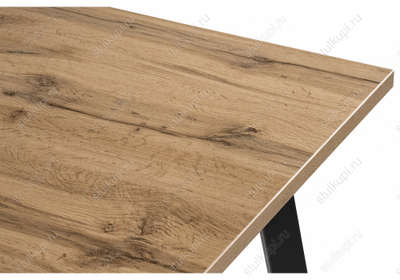 Стол Тринити Лофт 140 25 мм дуб вотан / черный матовый