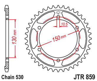 Звезда ведомая (48 зуб.) RK B6840-48 (Аналог: JTR859.48) для мотоциклов Yamaha