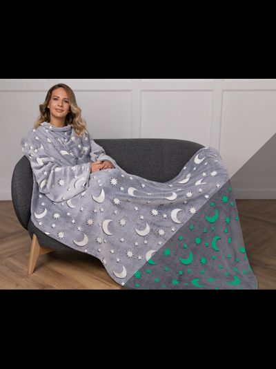 Плед с рукавами &quot;1000 и 1 ночь&quot; светящийся из микрофибры (велсофта)