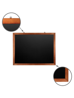 Доска для мела магнитная BRAUBERG, 60х90 см, черная, деревянная окрашенная рамка, , 236891