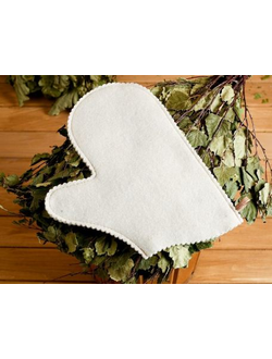 Варежка банная белая