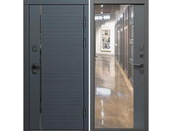 Дверь Графит Line с панелью зеркало фацет