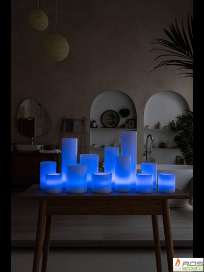 Большой набор LED свечей с парафиновыми плафонами, "Цветной"