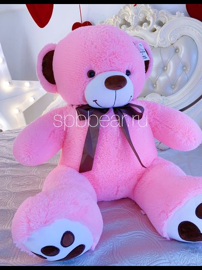 Большой плюшевый мишка 150 см розовый Тони