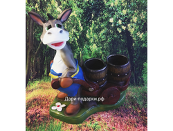 ОСЛИК С ТЕЛЕЖКОЙ КАШПО 53*44см   4 кг    полистоун Россия 4289/016733*